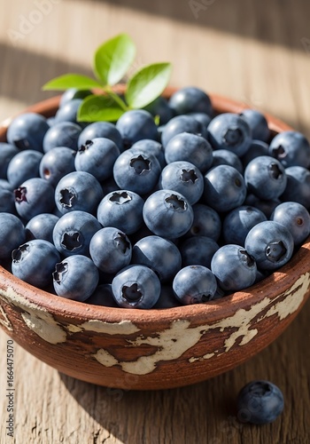 Wallpaper Mural Rustic bowl overflowing with ripe blueberries bathed in soft light evokes fresh summer abundance and healthy eating Torontodigital.ca