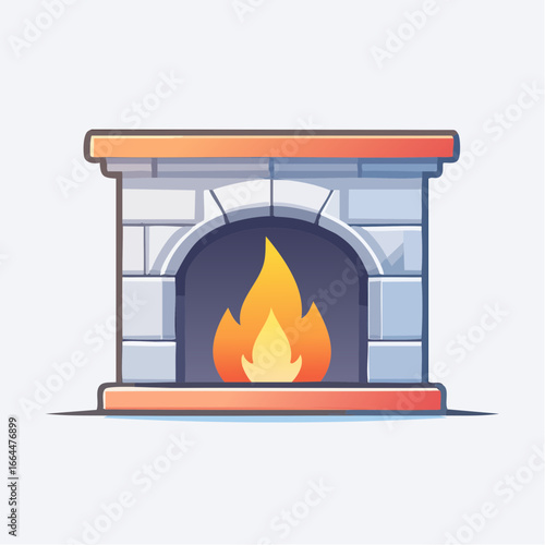Cartoon Fireplace Illustration