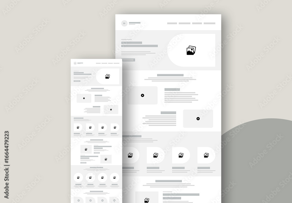 Wireframe Template Layout Stock Template | Adobe Stock
