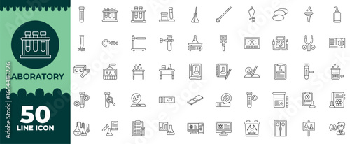 Laboratory Line Editable Icons set. Vector illustration in modern thin line style of laboratory icons: experiment, biology, chemistry, etc