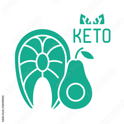 keto diet  color line icon for digital and print projects.