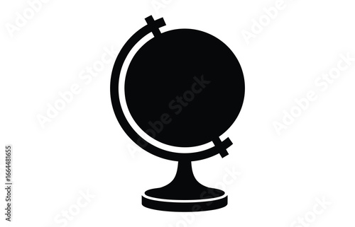 WebIllustration of a black globe, representing geography, global connections, and exploration, suitable for educational materials, travel guides, or designs related to international themes and culture