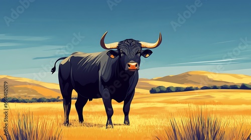 Bull in golden field (1)