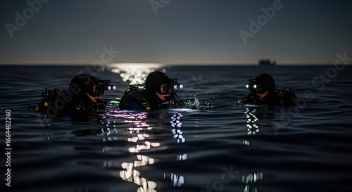 Special Operations Divers During a Night Mission
