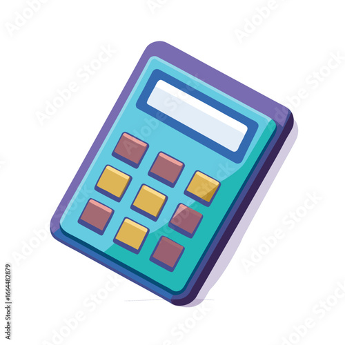 A calculator with a digital screen showing numbers, a professional and clean icon for accounting, finance, and math.