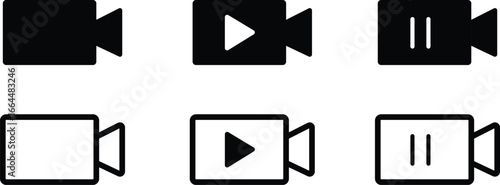 media player buttons play and pause video icons