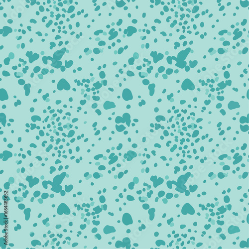 Seamless Pattern, Abstract teal pattern with scattered organic shapes creating a playful design Stock royalty free