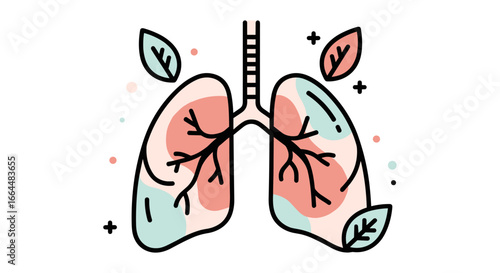 An artistic illustration depicts healthy human lungs with delicate branches and surrounding leaves, symbolizing breath, vitality, and environmental well-being.
