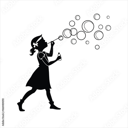 girl with soap bubbles
