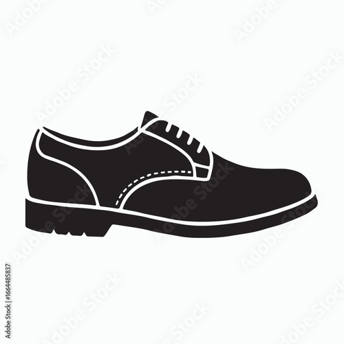 Classic oxford shoes solid icon isolated on white background