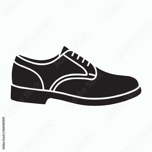 Classic oxford shoes solid icon isolated on white background