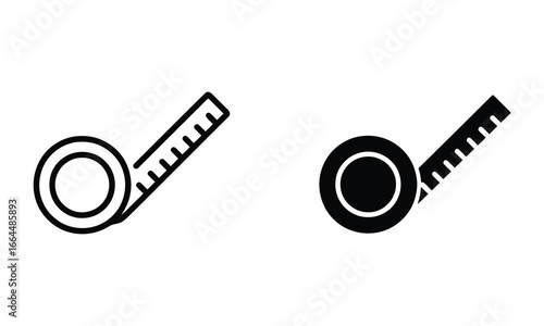 WebIllustration of a black and white measuring tape, a versatile tool used for accurate length measurement in various fields like construction and design, showcasing precision and utility