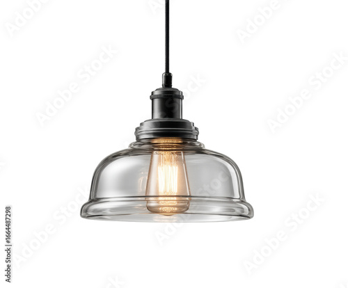 Stylish pendant light fixture modern home product interior design, isolated on transparent background, png