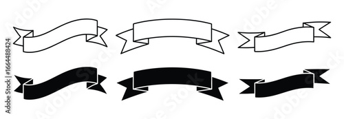 WebVector art of collection of decorative banners, featuring vintage ribbon scrolls and labels for adding a touch of retro elegance to various design projects and celebratory events