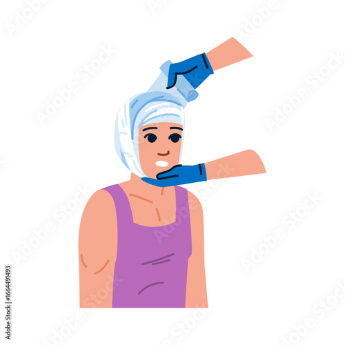 Doctor applying bandage on patient's head injury