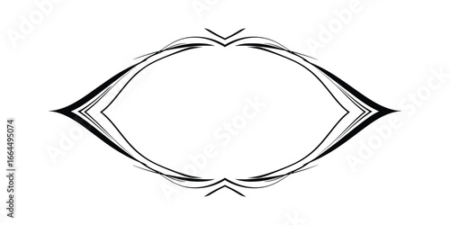 A black ornamental frame in a diamond shape. Elegant, decorative border, isolated on a white background.
