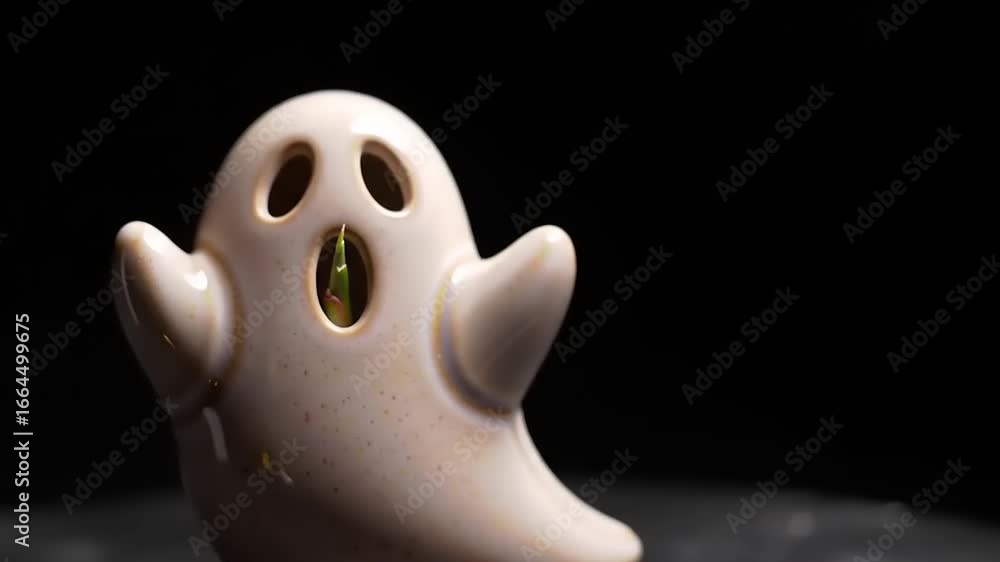 Decorative white ghost figurine close up Decorative white ghost figurine close up