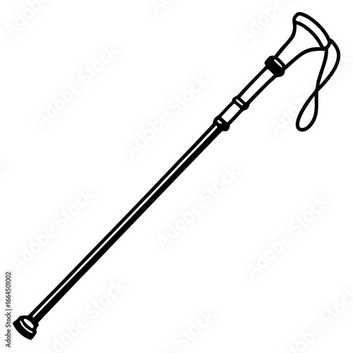 Mountain Trekking Stick – Vector Art