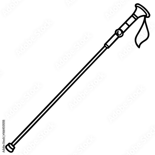 Mountain Trekking Stick – Vector Art