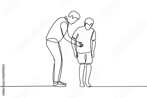 Wallpaper Mural Adult comforting a child with a hand on their shoulder Torontodigital.ca