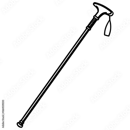 Mountain Trekking Stick – Vector Art