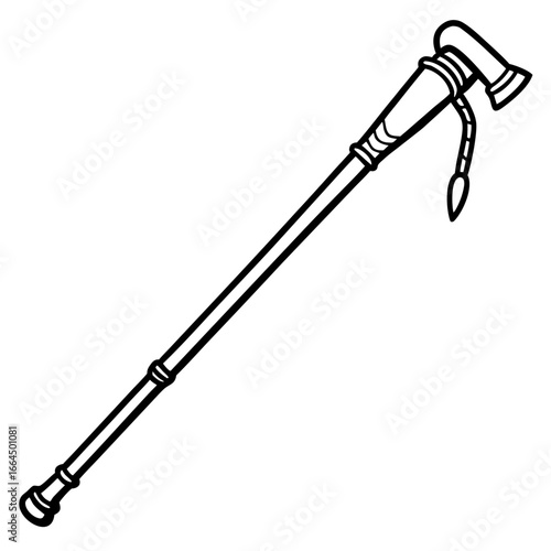 Mountain Trekking Stick – Vector Art