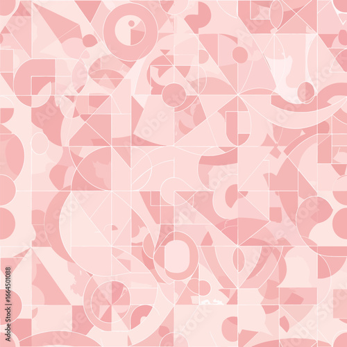 Seamless Pattern, Abstract geometric pattern with pink hues and modern design elements Stock royalty free image.