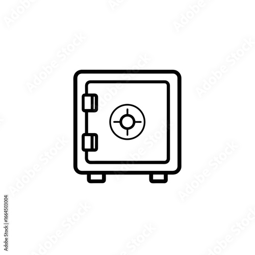 Vector art of simple line drawing of a safe