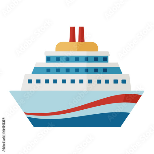 Cruise Ship Vector | Generative AI Linocut Silhouette Design for Travel and Nautical Illustrations