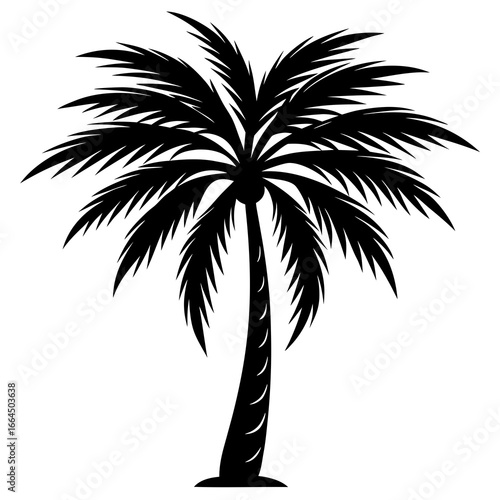 Palm Tree Vector | Generative AI Silhouette & Linocut Design