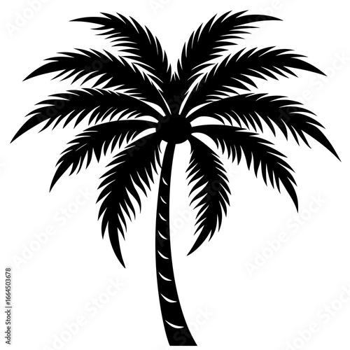 Palm Tree Vector | Generative AI Silhouette & Linocut Design