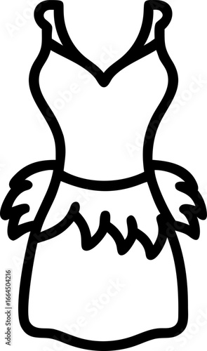 Elegant cabaret style dress with feather boa illustration