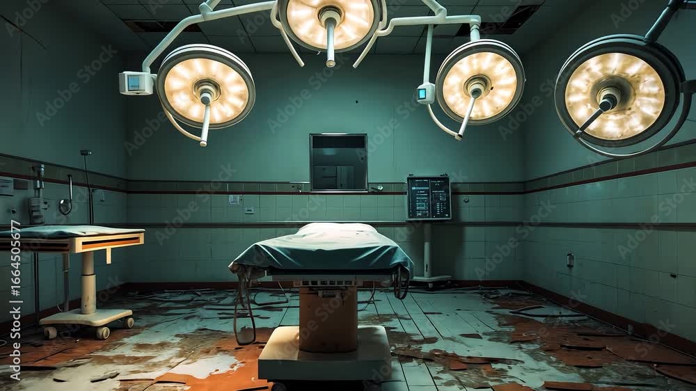Video Stock Creepy abandoned hospital operating room with surgical ...