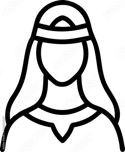 Elegant arabian nights fancy dress with veil illustration