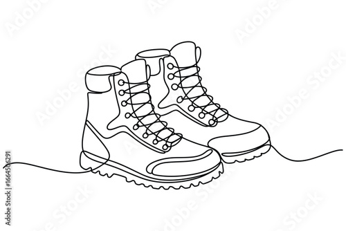 Simple line drawing of combat boots