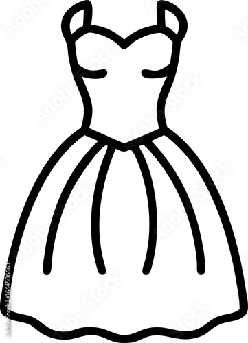 Elegant ballroom gown with puffed shoulders and corset waist