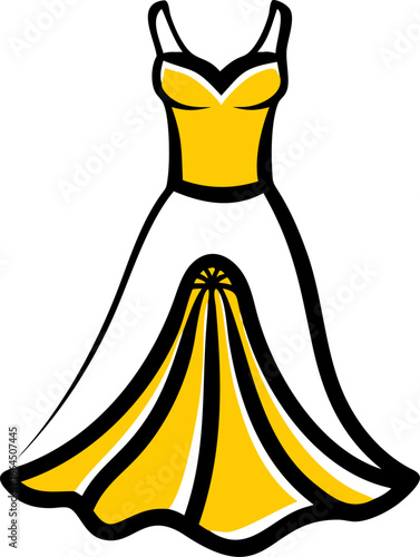 Elegant modern off shoulder evening gown with flowing train design