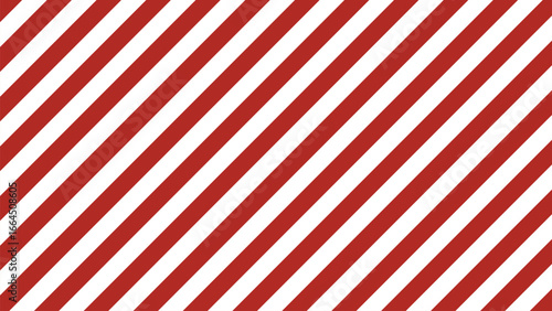 Red and white diagonal striped background. Candy cane inspired design with festive holiday mood. Bright abstract texture with attention signal style for Christmas, decor, and creative projects.
