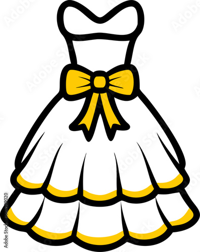 Elegant tiered tulle gown with back bow design