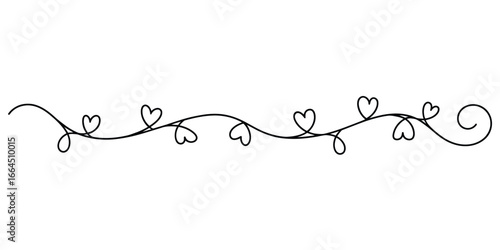 Elegant heart vine divider with swirling flourishes