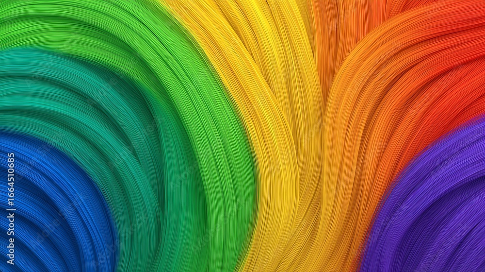 Fototapeta premium A vibrant abstract art piece featuring colorful swirling patterns in shades of green, blue, yellow, orange, and red, creating a dynamic and energetic visual experience.