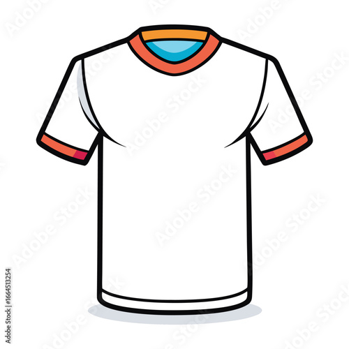 Blank white tee shirt apparel mockup design template for custom print casual wear fashion clothing garment
