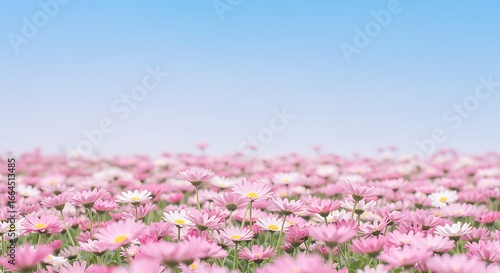 Pink Daisy Dreamscape: 3D Render