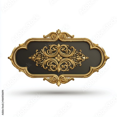 Ornate Gold Frame Design , isolated on white background png