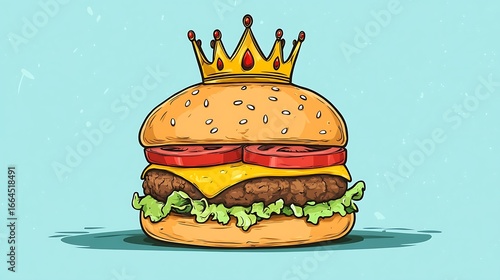 Crowned burger, a graphic design