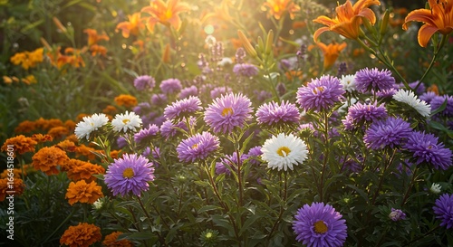 Golden Hour Blooms: A Summer Garden's Embrace