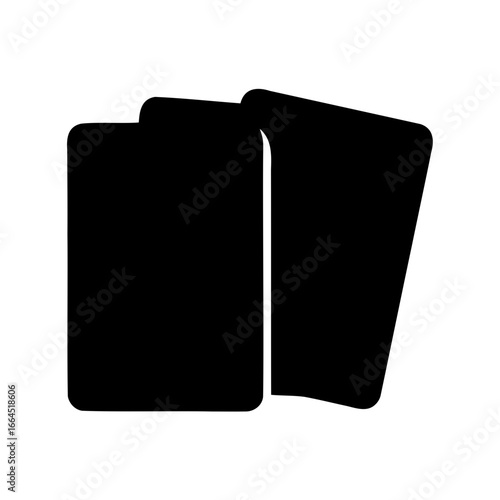 Black silhouette illustration of playing cards on a clean white background