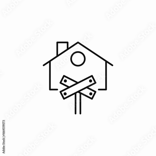 bird house icon sign vector