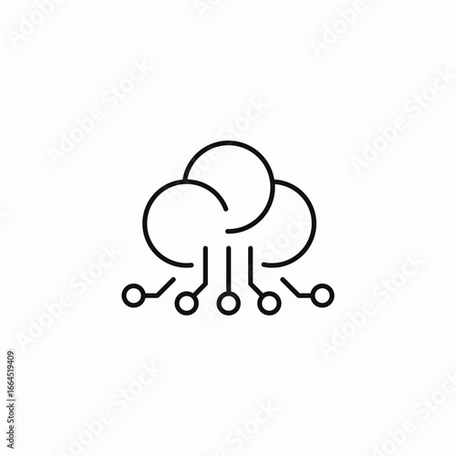 cloud computing technology icon sign vector