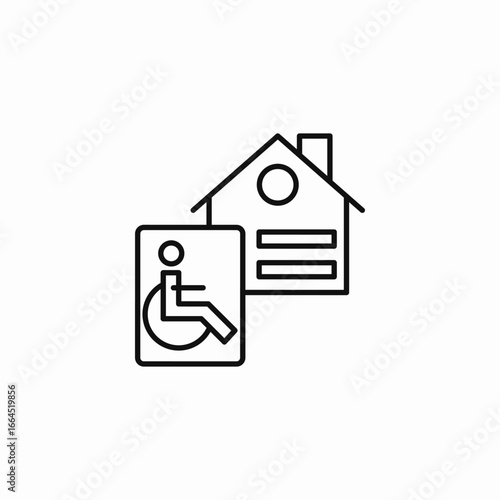 disability access house icon sign vector